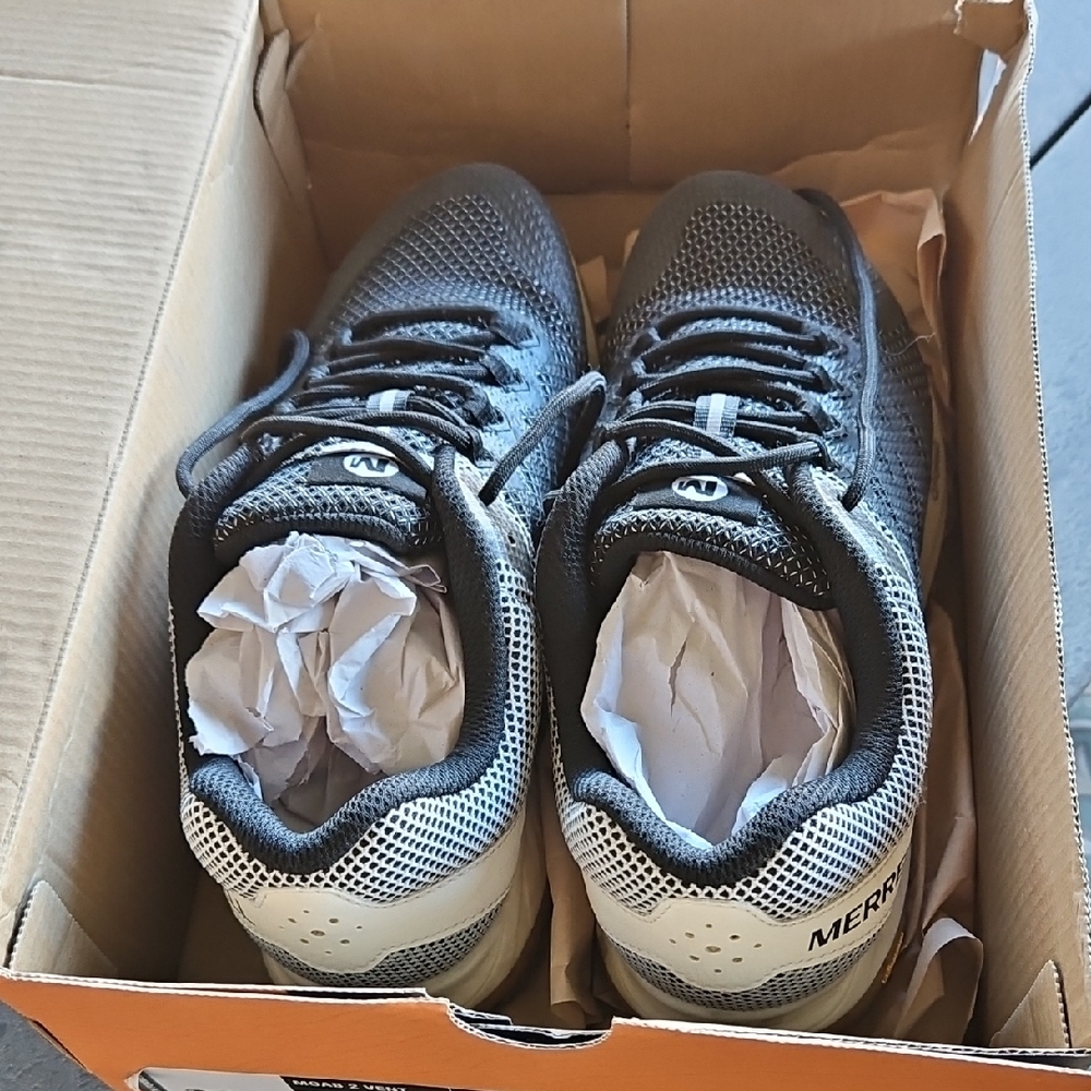 Merrell Womens Black and Gray Mesh Trail Shoes